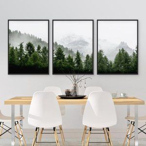 3 Piece Forest Wall Art Print, Set of 3
